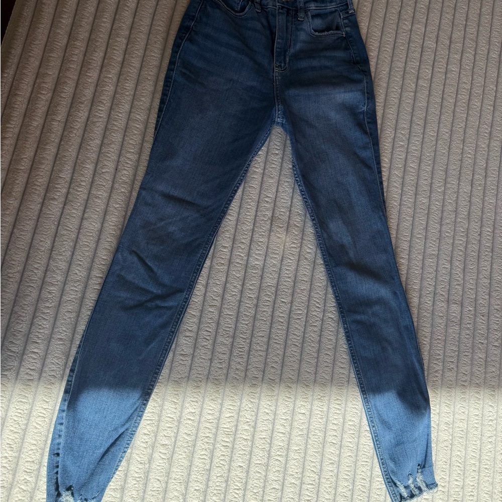 Hollister Blue Skinny Jeans with Gradient Effect
